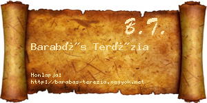 Barabás Terézia névjegykártya